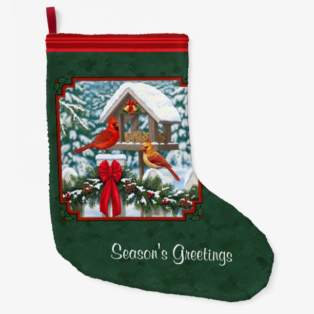 Kardinalernas julfest grön stor julstrumpa (Framsidan)