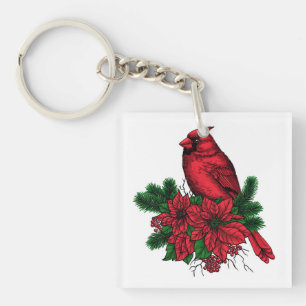 Kardinalfågel, julillustration
