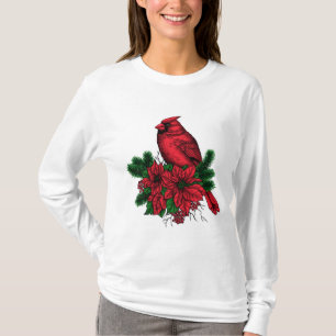 Kardinalfågel, julillustration t shirt