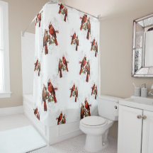 Kardinalfåglar, duschgardiner