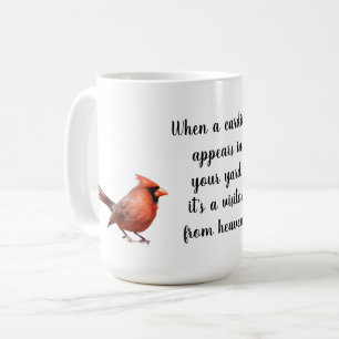 Kardinalfoton med citat: Besökare från himlen! Kaffemugg