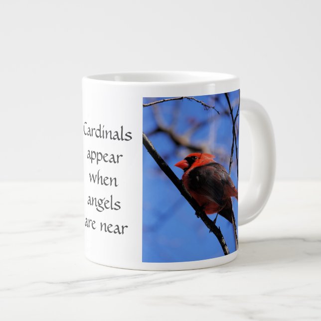 Kardinalfotot och citat: Änglar är nära! Jumbo Mugg (Framsida höger)