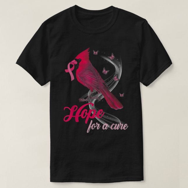 Kardinalhopp om ökad medvetenhet om bröstcancer t shirt (Design framsida)