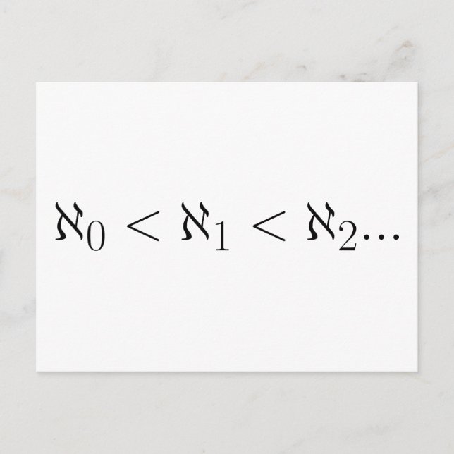 Kardinalitet för oändliga mängder vykort (Framsida)