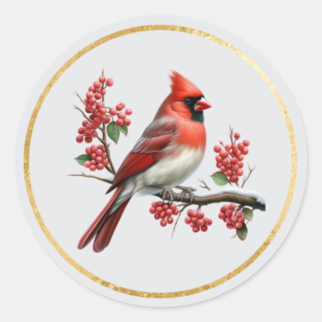 Kardinalkuvert Closure Sälar Runt Klistermärke (Framsida)