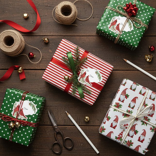 Kardinalpresentetiketter Klistermärken (Skapare uppladdad)