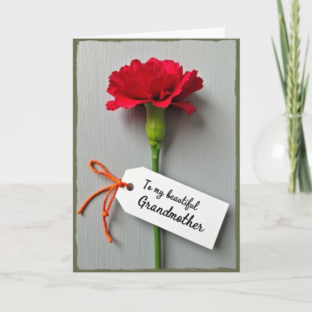 Kardinalröd Blomning Söta Morsdags Kort (Framsida)