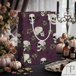 Kardinalröd Lila Elegant Mörk Halloween Döskalle