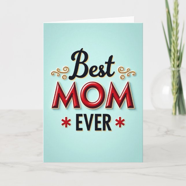 Kardinalröd Mamma Alltid Grafikkort Kort (Framsida)