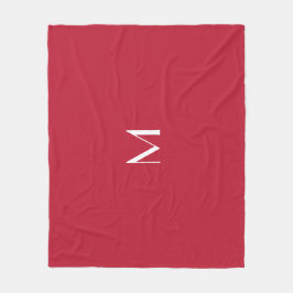 Kardinalröd med monogram    fleecefilt