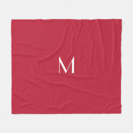 Kardinalröd med monogram fleecefilt