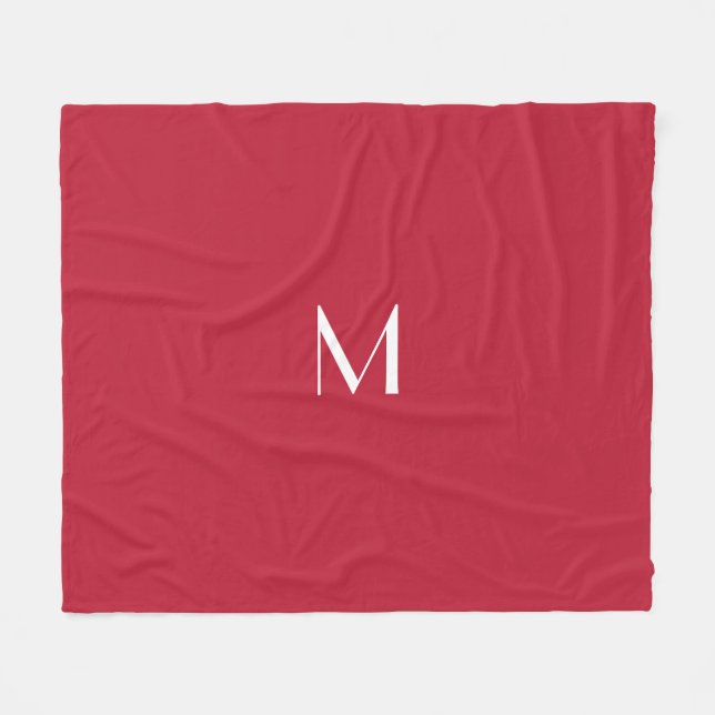 Kardinalröd med monogram    fleecefilt (Framsidan (Horisontell))