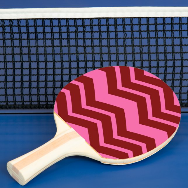 Kardinalröd Rosa Fickig Sicksack-design  Pingisracket (Insitu)