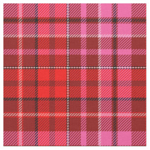 Kardinalröd rosa rutig tartan-design  tyg