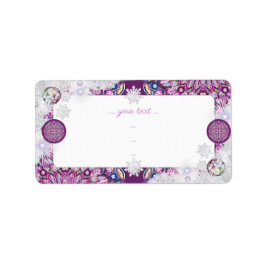 Kardinalröd rosace och snöflake adressetikett