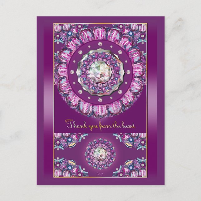 Kardinalröd rosace vykort (Framsida)