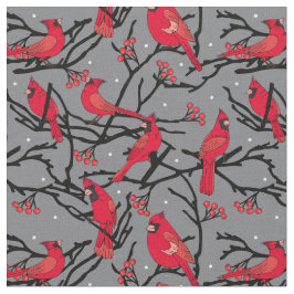 Kardinalrödfåglar Helgdagar vid jul i Mönster Tyg