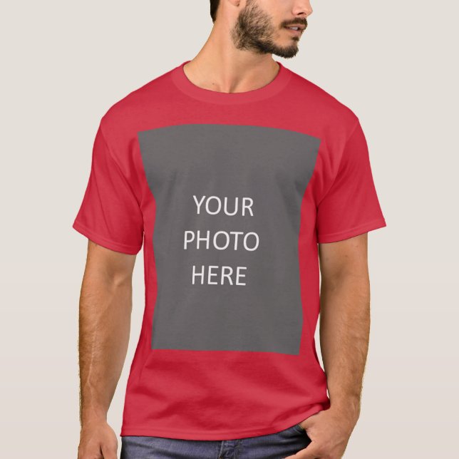 Kardinalrött Lägg till bildfoto T Shirt (Framsida)