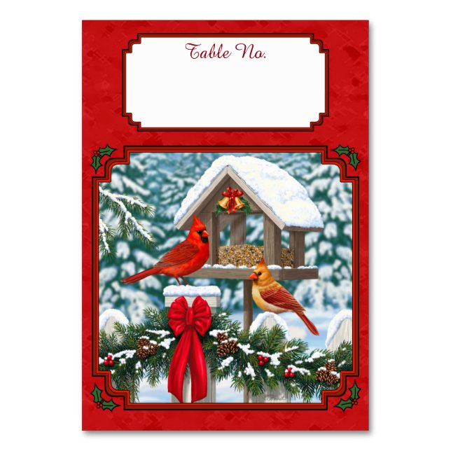 Kardinals jul Birdfeeder Red Bordsnummer (Framsidan)