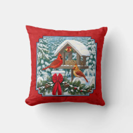 Kardinals jul Birdfeeder Red Kudde
