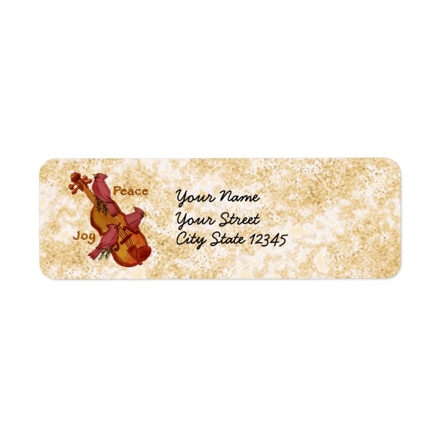 Kardinals Violin reviderade adressetiketter Returadress Etikett (Framsidan)