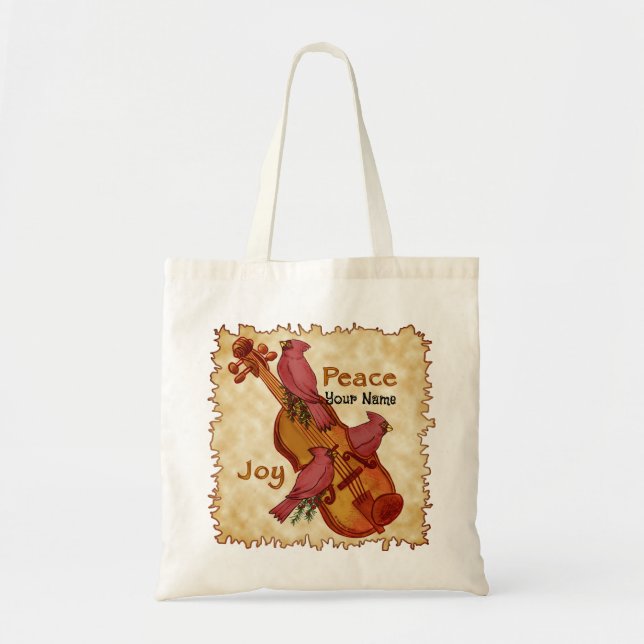 Kardinals Violin tote bags Tygkasse (Framsidan)