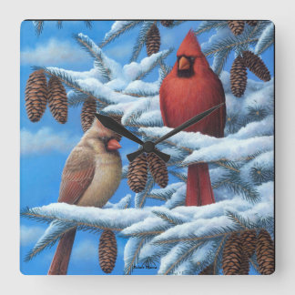 Kardinalväggen tar tid på fyrkantig klocka