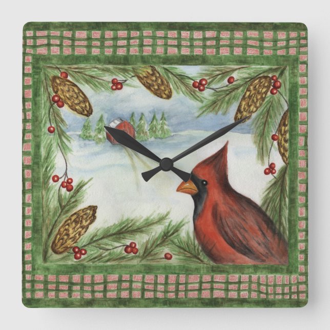 Kardinalväggslås Fyrkantig Klocka (Framsida)