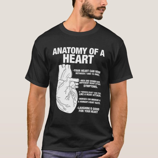 Kardiolog Coola för anatomiskt hjärta T Shirt (Framsida)