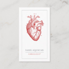 Kardiolog Doktor Anatomical Heart Illustration Visitkort