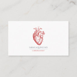 Kardiolog Doktor Anatomical Heart Illustration Visitkort