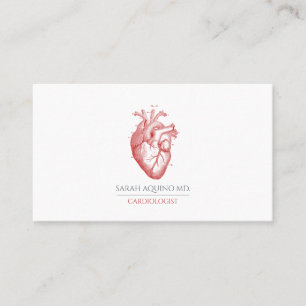 Kardiolog Doktor Anatomical Heart Illustration Visitkort