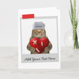 Kardiolog Doktor Heart Surgeon Cat Funny Card Kort