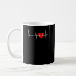 Kardiolog Heart EKG Hjärtslag Pulseline Cardiol Kaffemugg