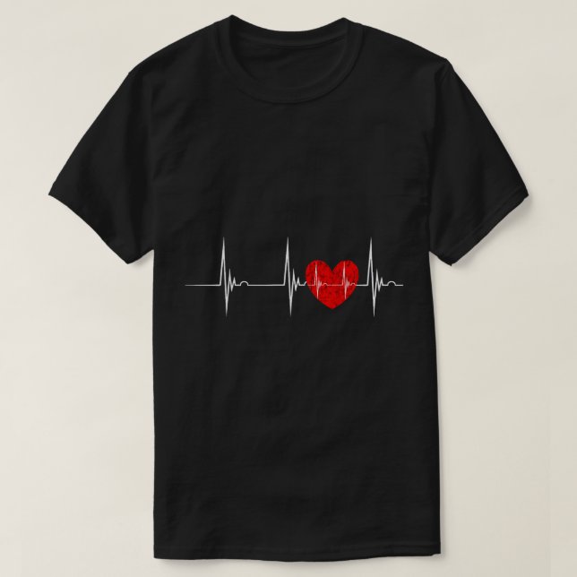 Kardiolog Heart EKG Hjärtslag Pulseline Cardiol T Shirt (Design framsida)