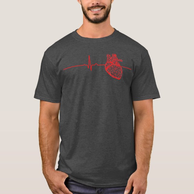Kardiolog Heartslag EKG EKG Hjärtsjuksköterska T Shirt (Framsida)