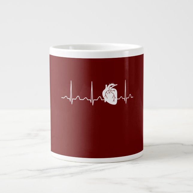 Kardiolog Heartslag Jumbo Mugg (Framsidan)