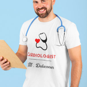 Kardiolog - hjärtformade stetoskop t shirt