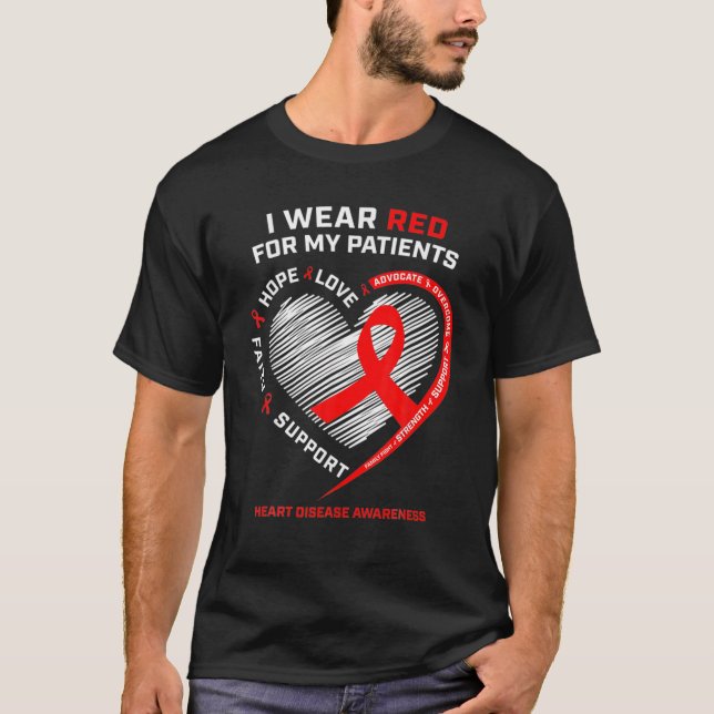 Kardiolog RN Nurses I Bära Red Heart Disease Aw T Shirt (Framsida)