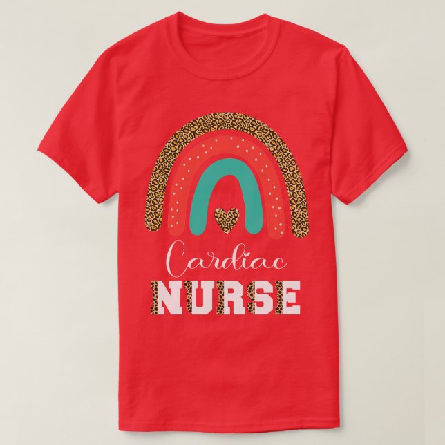 Kardiolog Studenten kort för sjuksköterska Leopard T Shirt (Design framsida)