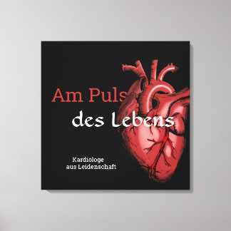 Kardiologe - Am Puls des Lebens Herz Design rot Canvastryck