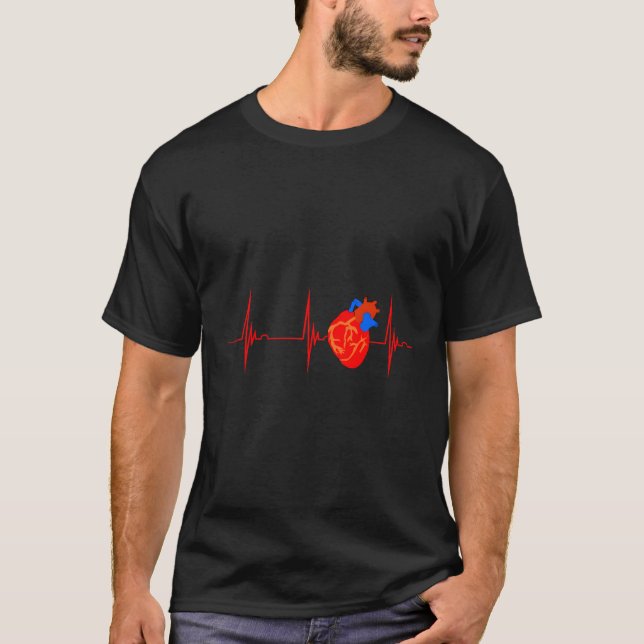Kardiologi Anatomi Rrytmen Ekg Pulse Cardiac Nur T Shirt (Framsida)