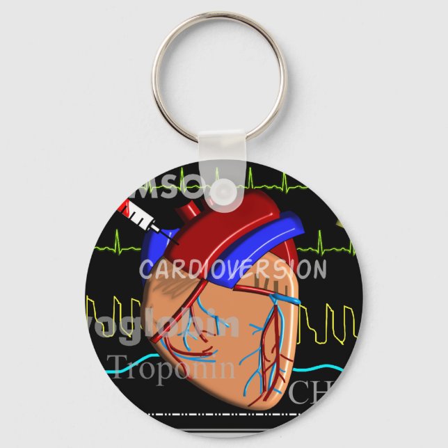 Kardiologi Heart Design Keychain Nyckelring (Framsida)