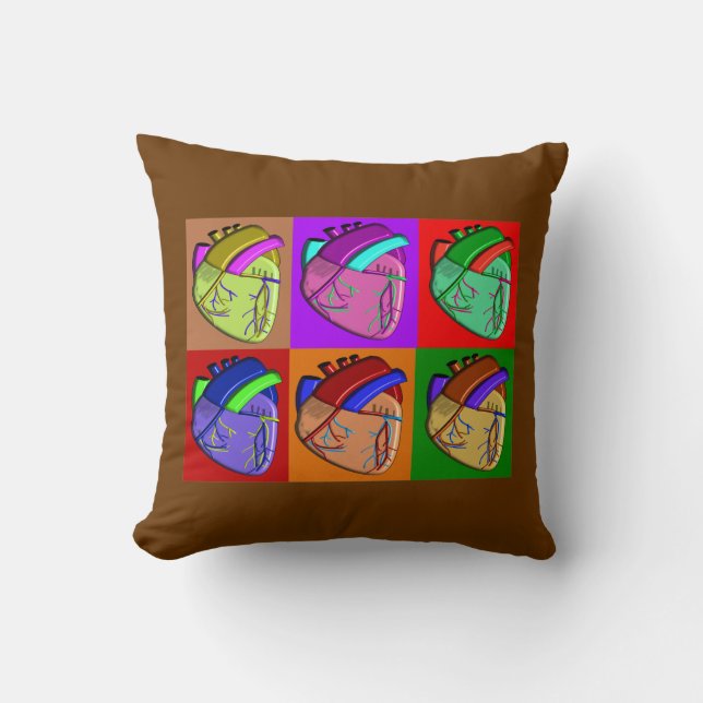 Kardiologi Heart Pop Art Pillow Kudde (Framsida)