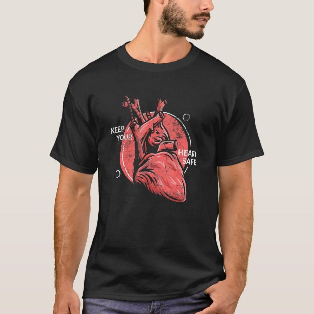 Kardiologi Kardiolog Behålla Hjärtat Säker anatomi T Shirt (Framsida)