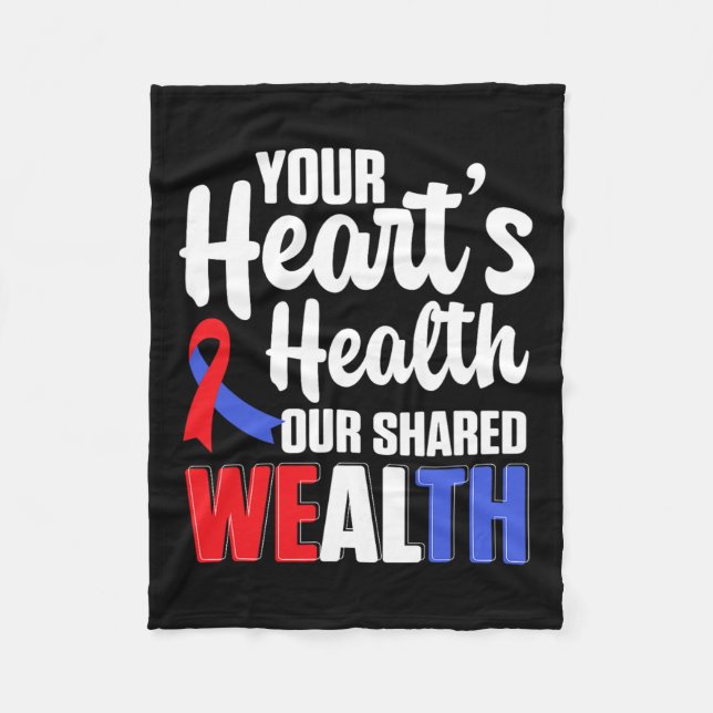 Kardiovaskulär support Bära Red Heart Health Medve Fleecefilt (Framsidan)