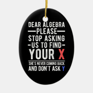 Käre Algebra, sluta be oss att hitta ditt x Julgransprydnad Keramik