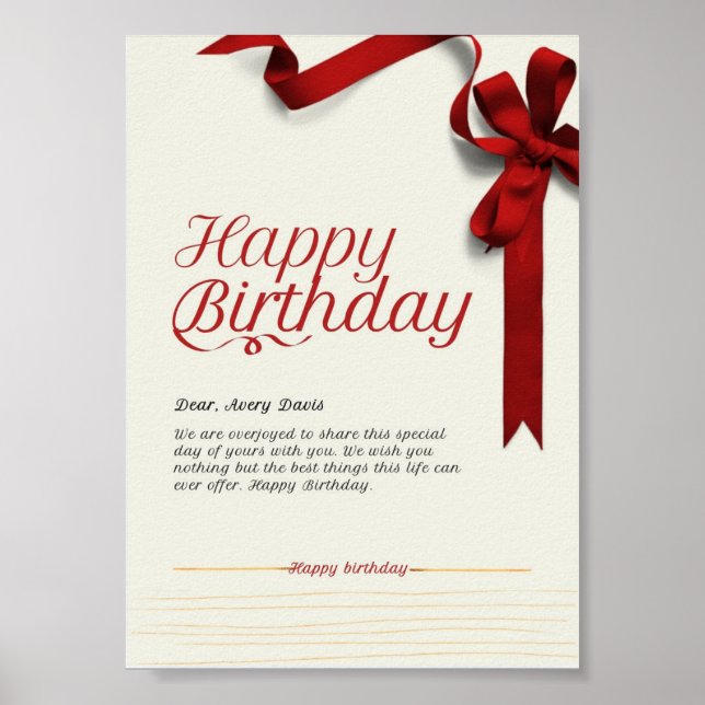 Käre grattis på födelsedagen. poster (Framsidan)