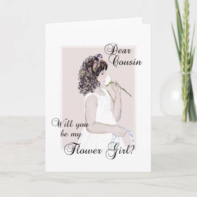 Käre kusin.. Kommer du att bli min Flower Girl? Inbjudan (Framsida)