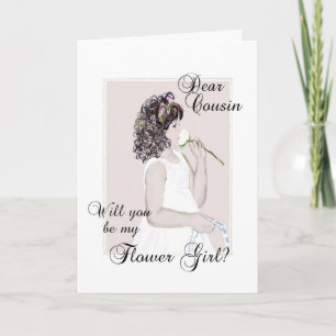 Käre kusin.. Kommer du att bli min Flower Girl? Inbjudan